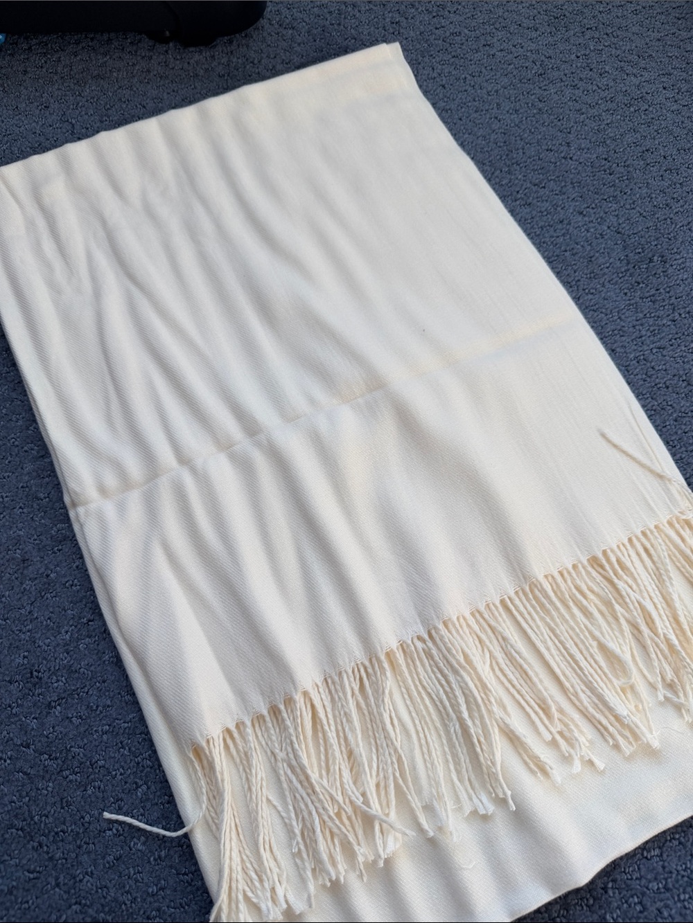 Cream Fringe Scarf Shawl